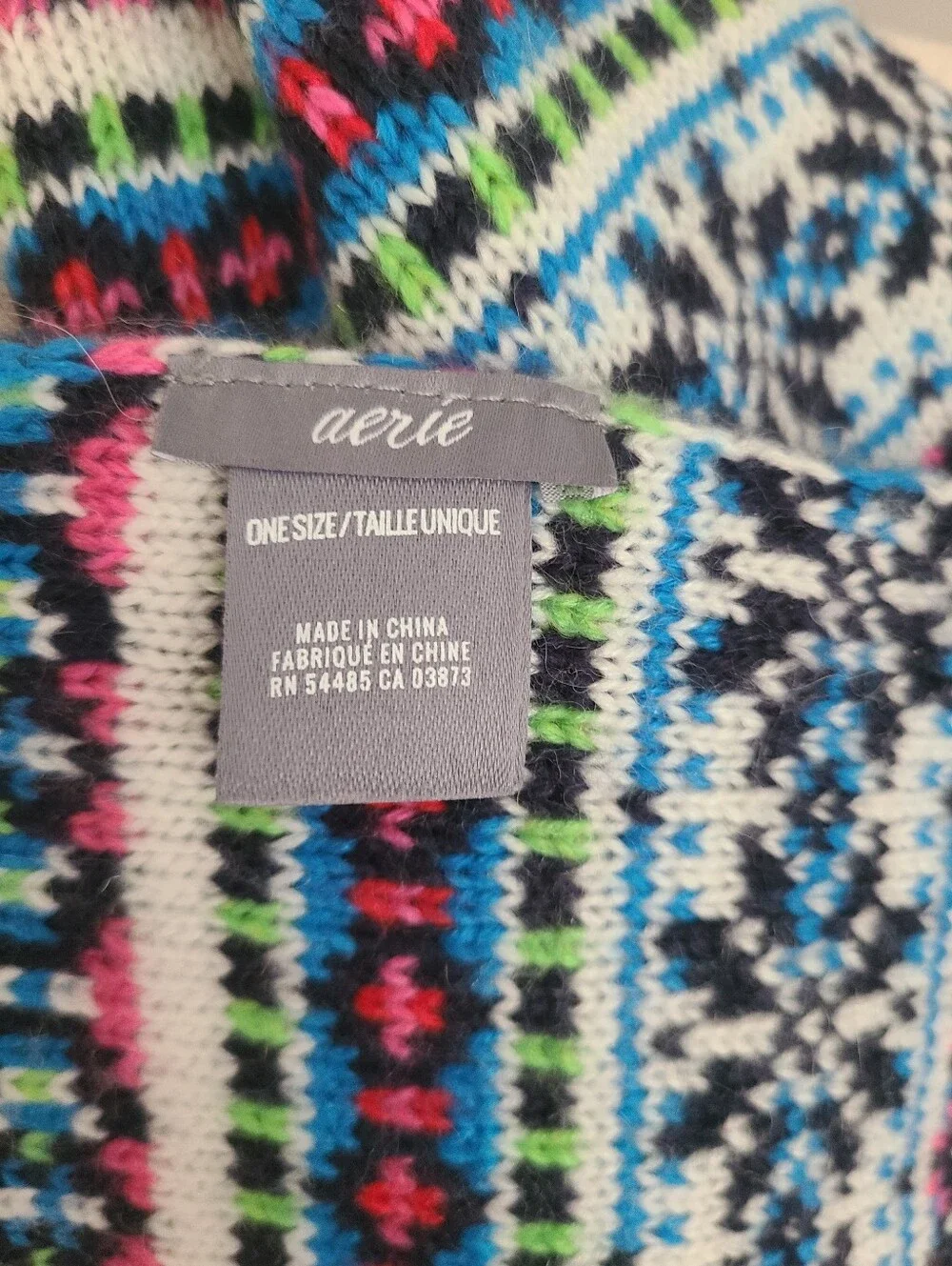 Vintage Deadstock Aerie Scarf Fair Isle Nordic Y2K Preppy Snowflake Crazy Stripe